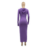 New Imitation Cotton Hooded Casual Dress