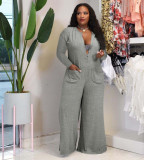 Large Size Home Fashion Solid Color Wide-leg Loose-fitting Jumpsuit