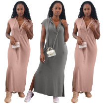 Personality Burnt Back Hollow Sleeveless Hooded Dress