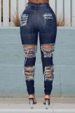 Fashion Casual Sexy Street Washed Ripped Jeans