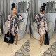 Retro Print Shirt Skirt Fashion Dress