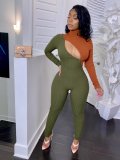 Sexy Jumpsuit With Pit Strip Zipper