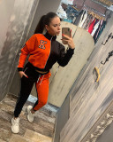 Letter Color Matching Fashion Casual Sports Two-piece Suit