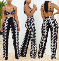 Sexy Slim Trendy Trousers With Fringed Print On Both Sides