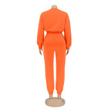 Pure Color Thickened Sports Sweater Two-piece Suit