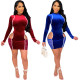 Fashion Night Scene Stitching Long Sleeve Dress