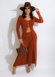 Solid Color Cardigan Big Cloak Personality Two-piece Suit