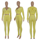 Fashion Slim Sports Solid Color Two-piece Suit