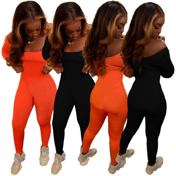 Pure Color Sexy Casual Yoga Jumpsuit