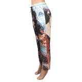 Fashion Sexy Trousers With Printed Drawstring