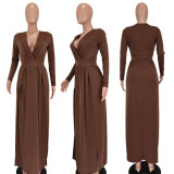 Sexy Fashion Solid Color Long Dress