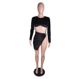 Sexy Open-waist Split Velvet Dress