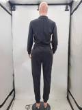Color Matching Butt Socket Head Leisure Sports Two-piece Suit