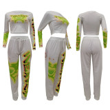 Leisure Printed Sports Two-piece Suit