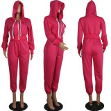 Fashion Sports Style Hooded Sweater Two-piece Suit