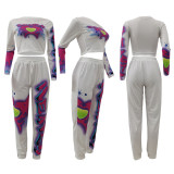 Leisure Printed Sports Two-piece Suit