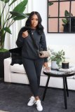 Plus Velvet Thick Solid Color High Elastic Sports And Leisure Two-piece Suit