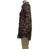 Casual Fashion Leopard Print Shirt Dress