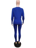 Pure Color Slim Fit Comfortable Sloping Shoulder Leisure Two-piece Suit
