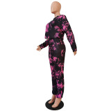 Fashion Printed Navel Home Leisure Sports Suit