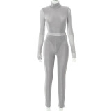 Stand-up Collar And Long-sleeved Tight-fitting Hollow Mesh Suit