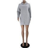 Letter Cartoon Hooded Sweater Dress