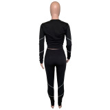 Mesh Stitching Sports And Leisure Two-piece Suit