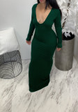 Big V-neck Sexy Solid Color Base Dress