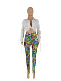 Fashion Sexy Tight-fitting Printing Two-piece Suit