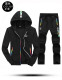Outdoor Hooded Color Striped Long Sleeve Stand Collar Set