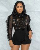 Eyelash Lace Sexy See-through Jumpsuit