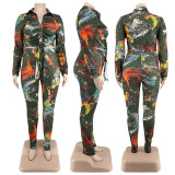 2021 Autumn New Tie-dye Printing Fashion Suit