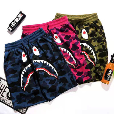 Camouflage Shark Mouth Print Casual Pants