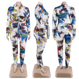 2021 Autumn New Tie-dye Printing Fashion Suit