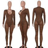 Fashion Sexy Mesh Two-piece Suit