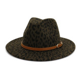 Autumn And Winter British Style Leopard Print Jazz Top Hat