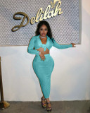 Pure Color Sexy Simple Hollow And Twisted Two-piece Suit
