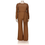 Hanging Strips Straps Pockets Wide-leg Pants Two-piece Suit