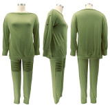 Pure Color Featured Casual Ladies Suit