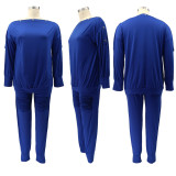 Pure Color Featured Casual Ladies Suit