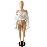 Sexy Tube Top Tight-fitting Bubble Lantern Sleeve Top