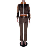 Quality Stitching Cropped Flared Pants Suit