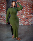Solid Color Sexy High Slit Women's Dress