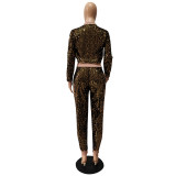 Sequin Splicing Thread Leisure Two-piece Suit