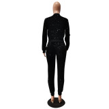 Sequin Splicing Thread Leisure Two-piece Suit