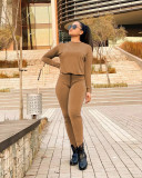 Leisure Autumn And Winter Solid Color Sports Two-piece Suit
