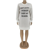 Fashion Letter Printed Sweater Dress