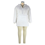 Loose Hoodie With Drawstring Zipper In Autumn And Winter