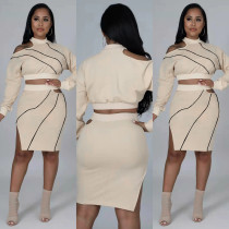 Sexy Thread Strapless Splicing Two-piece Suit