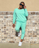 Pure Color Casual Cotton Multi-pocket Sports Suit